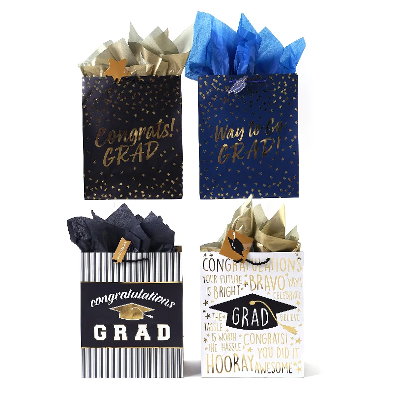 Sparkly sequined shopping and gift bags for glamorous eventsLarge Hot Stamp Go For It Grad Bag with 4 Designs Sparkly sequined shopping and gift bags for glamorous eventsLarge Hot Stamp Go For It Grad Bag with 4 Designs