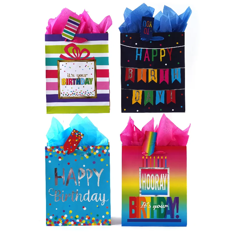 Sparkly sequined shopping and gift bags for glamorous eventsLarge Birthday Cheer Hot Stamp Bag, 4 Designs Sparkly sequined shopping and gift bags for glamorous eventsLarge Birthday Cheer Hot Stamp Bag, 4 Designs