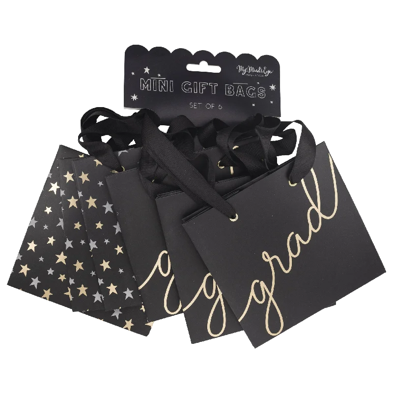 Sparkly sequined shopping and gift bags for glamorous eventsPLGBS102 - Grad Stars Gift Bag Set of 6 Sparkly sequined shopping and gift bags for glamorous eventsPLGBS102 - Grad Stars Gift Bag Set of 6
