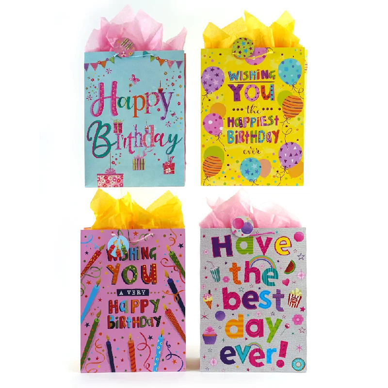 Monogrammed shopping and gift bags with personalized initials for a unique touchExtra Large Wish Me A Happy Day Printed Bag, 4 Designs Monogrammed shopping and gift bags with personalized initials for a unique touchExtra Large Wish Me A Happy Day Printed Bag, 4 Designs
