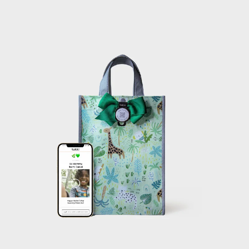 Transparent PVC shopping and gift bags with a decorative ribbon for visibility of contentsExplore | Medium | Reusable Gift Bag + QR Greeting Card Transparent PVC shopping and gift bags with a decorative ribbon for visibility of contentsExplore | Medium | Reusable Gift Bag + QR Greeting Card