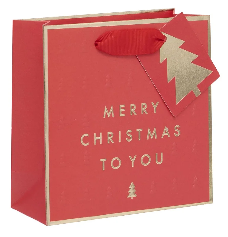 Waterproof nylon shopping and gift bags for outdoor giftsChristmas Gift Bag - Small Embossed Tree Waterproof nylon shopping and gift bags for outdoor giftsChristmas Gift Bag - Small Embossed Tree