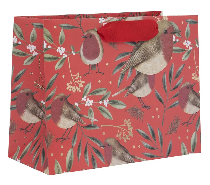 Reusable canvas shopping and gift bags with custom - printed logos for corporate giftsChristmas Gift Bag - Medium Landscape Red Robins Reusable canvas shopping and gift bags with custom - printed logos for corporate giftsChristmas Gift Bag - Medium Landscape Red Robins