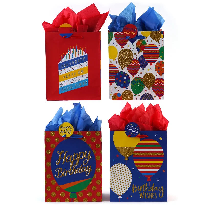 Luxury leather shopping and gift bags with gold - plated hardware for high - end presentsLarge Birthday Balloon Festivities Glitter Bag, 4 Designs Luxury leather shopping and gift bags with gold - plated hardware for high - end presentsLarge Birthday Balloon Festivities Glitter Bag, 4 Designs