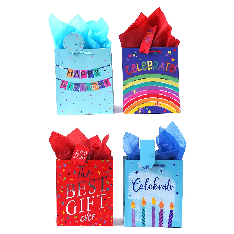 Large - capacity plastic shopping and gift bags with reinforced handles for bulk purchasesMedium Birthday Best Gift Ever Bag, Hot Stamp/Glitter, 4 Designs Large - capacity plastic shopping and gift bags with reinforced handles for bulk purchasesMedium Birthday Best Gift Ever Bag, Hot Stamp/Glitter, 4 Designs