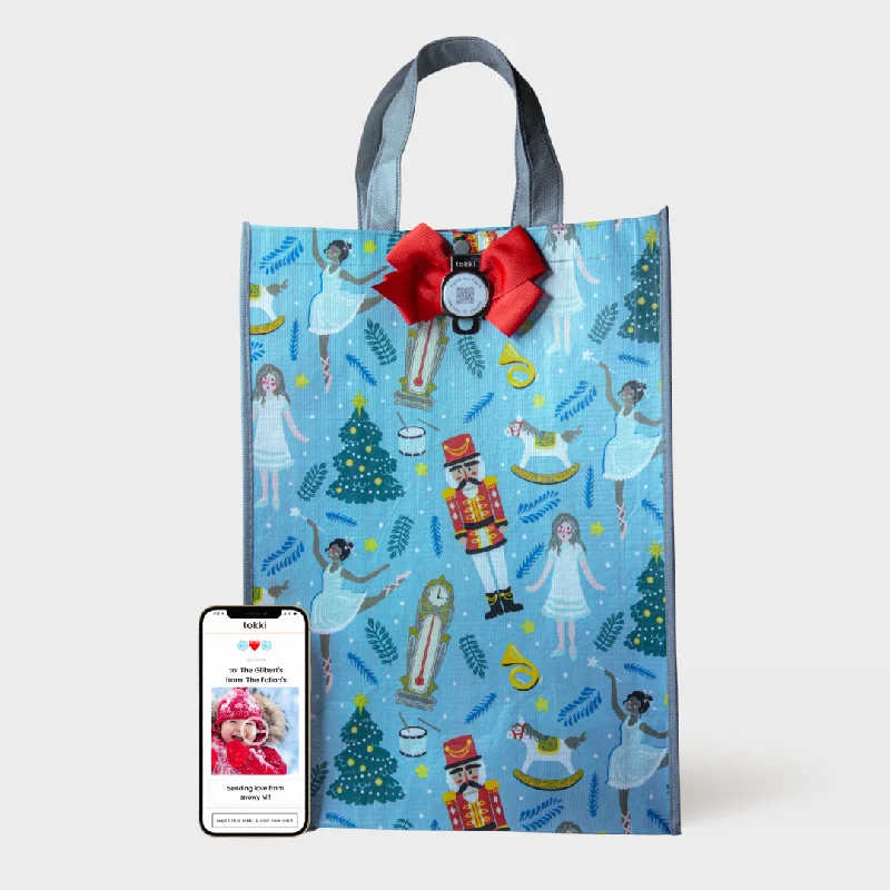 Floral - printed shopping and gift bags with a drawstring top for a feminine lookTwirl | Large | Reusable Gift Bag + QR Greeting Card Floral - printed shopping and gift bags with a drawstring top for a feminine lookTwirl | Large | Reusable Gift Bag + QR Greeting Card