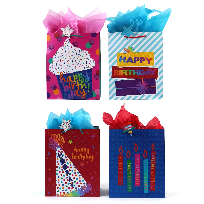 Retro - inspired shopping and gift bags with a bold color palette for nostalgiaSuper Party For Me Printed Bag, 4 Designs Retro - inspired shopping and gift bags with a bold color palette for nostalgiaSuper Party For Me Printed Bag, 4 Designs