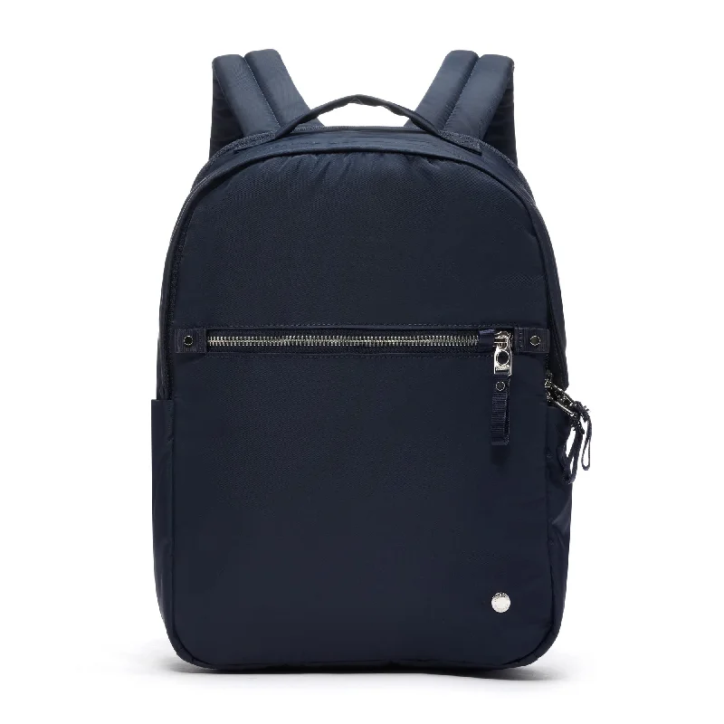 Laptop bag with a padded handle for comfortable carryingLaptop bag with a padded handle for comfortable carryingPacsafe W 10L backpack Navy Laptop bag with a padded handle for comfortable carryingLaptop bag with a padded handle for comfortable carryingPacsafe W 10L backpack Navy