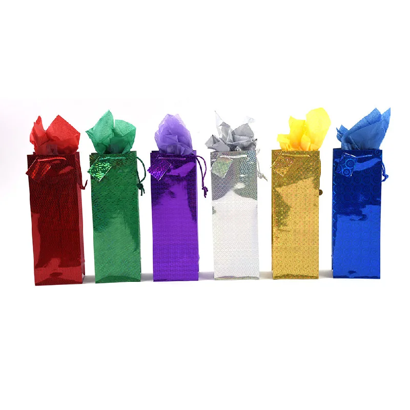 Monogrammed shopping and gift bags with personalized initials for a unique touchBottle Gift Bag, "Hologram Color Shine"