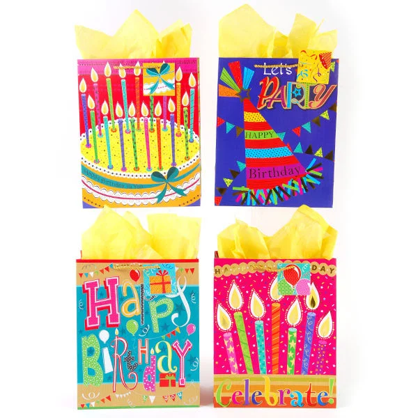 Magnetic - closure shopping and gift bags made of velvet for eleganceExtra Large Happy Happy Day Matte Finish - Hot Stamp 4 Designs Magnetic - closure shopping and gift bags made of velvet for eleganceExtra Large Happy Happy Day Matte Finish - Hot Stamp 4 Designs
