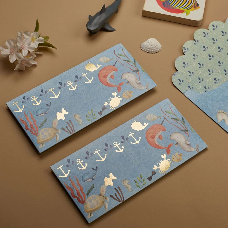 Luxury leather shopping and gift bags with gold - plated hardware for high - end presentsUnder The Sea - Money Envelope Luxury leather shopping and gift bags with gold - plated hardware for high - end presentsUnder The Sea - Money Envelope