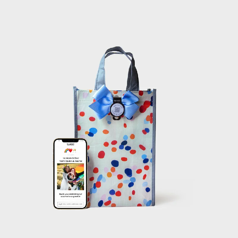 Monogrammed shopping and gift bags with personalized initials for a unique touchCelebrate | Medium | Reusable Gift Bag + QR Greeting Card Monogrammed shopping and gift bags with personalized initials for a unique touchCelebrate | Medium | Reusable Gift Bag + QR Greeting Card