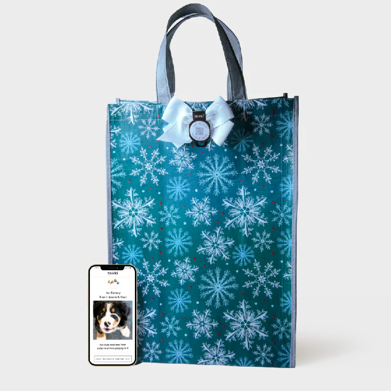 Floral - printed shopping and gift bags with a drawstring top for a feminine lookBelieve | Large | Reusable Gift Bag + QR Greeting Card Floral - printed shopping and gift bags with a drawstring top for a feminine lookBelieve | Large | Reusable Gift Bag + QR Greeting Card