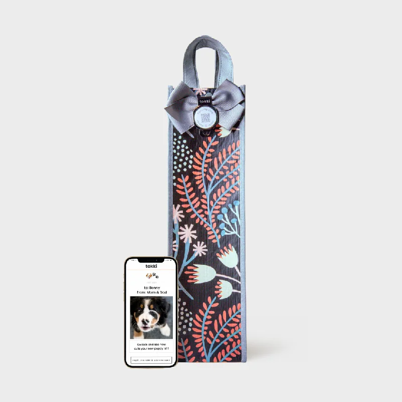 Metallic foil shopping and gift bags with holographic effects for festive occasionsInspire | Wine | Reusable Gift Bag + QR Greeting Card