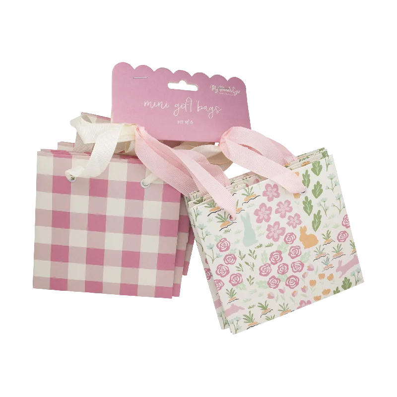 Waterproof nylon shopping and gift bags for outdoor giftsPLGBS98 - Garden Scatter/Pink Gingham Gift Bag Set Waterproof nylon shopping and gift bags for outdoor giftsPLGBS98 - Garden Scatter/Pink Gingham Gift Bag Set