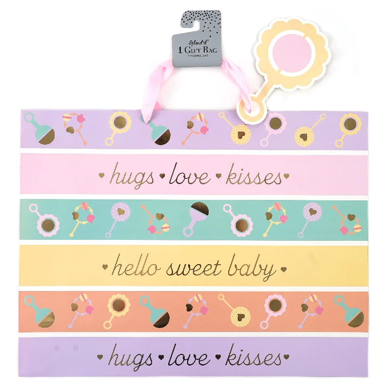 Large - capacity plastic shopping and gift bags with reinforced handles for bulk purchasesHorizontal Super Baby Rattle Stripe Hot Stamp Gift Bag Bag Large - capacity plastic shopping and gift bags with reinforced handles for bulk purchasesHorizontal Super Baby Rattle Stripe Hot Stamp Gift Bag Bag