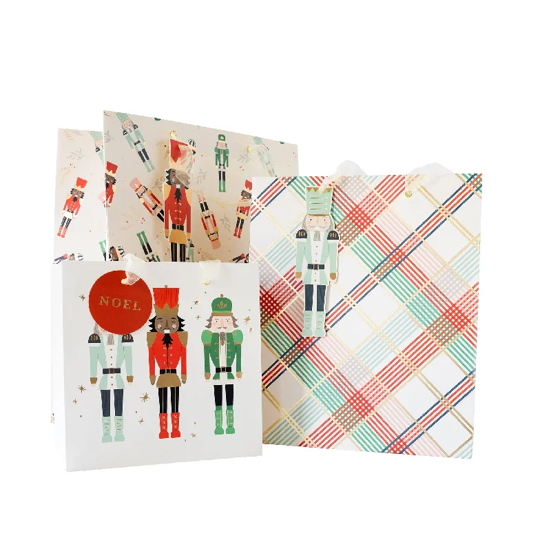 Large - capacity plastic shopping and gift bags with reinforced handles for bulk purchasesPLGBS57 - Nutcrackers Gift Bag Set of 3 Large - capacity plastic shopping and gift bags with reinforced handles for bulk purchasesPLGBS57 - Nutcrackers Gift Bag Set of 3