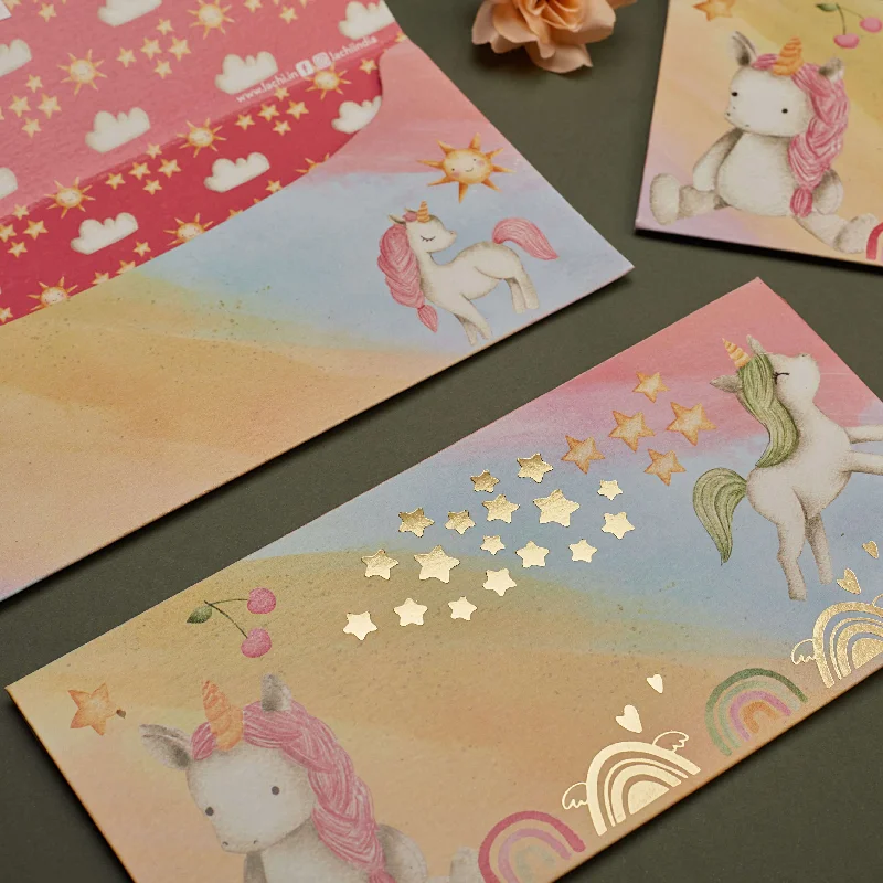 Sparkly sequined shopping and gift bags for glamorous eventsThe Rainbow Unicorn - Money Envelope Sparkly sequined shopping and gift bags for glamorous eventsThe Rainbow Unicorn - Money Envelope
