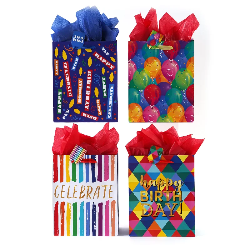 Reusable canvas shopping and gift bags with custom - printed logos for corporate giftsExtra Large Birthday Spectacular Printed Bag, 4 Designs Reusable canvas shopping and gift bags with custom - printed logos for corporate giftsExtra Large Birthday Spectacular Printed Bag, 4 Designs