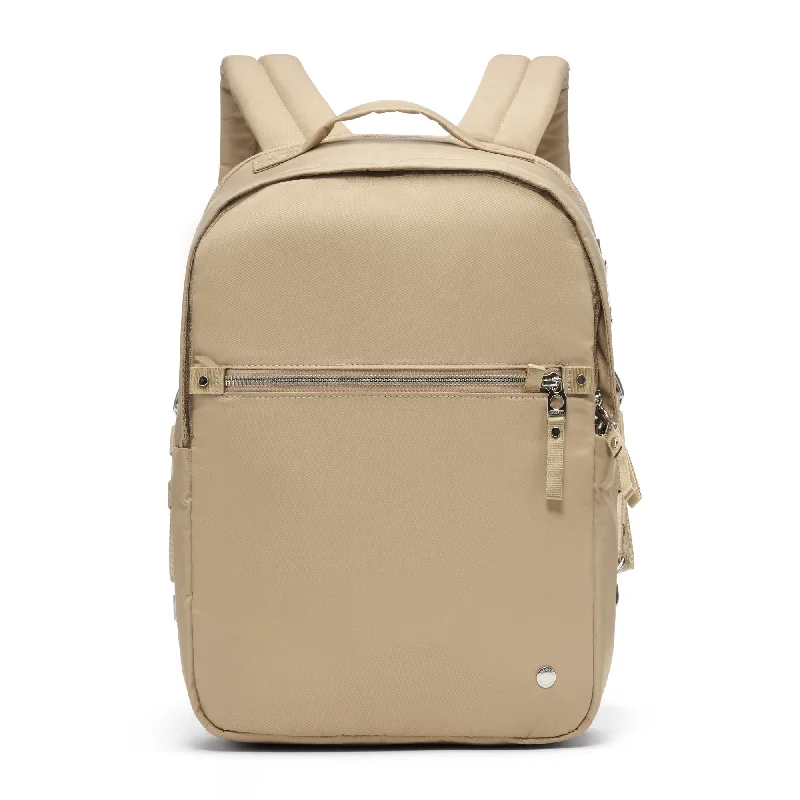Lightweight nylon laptop bag with a 17-inch padded sleeve for daily commutersLightweight nylon laptop bag with a 17-inch padded sleeve for daily commutersPacsafe W 10L backpack Taupe Lightweight nylon laptop bag with a 17-inch padded sleeve for daily commutersLightweight nylon laptop bag with a 17-inch padded sleeve for daily commutersPacsafe W 10L backpack Taupe