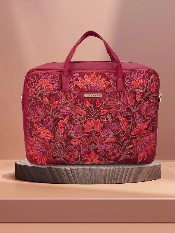 Large-capacity leather laptop bag with multiple compartments for business executivesLarge-capacity leather laptop bag with multiple compartments for business executivesCaprese Tresna Embroidery Laptop Tote Handbag Maroon Large-capacity leather laptop bag with multiple compartments for business executivesLarge-capacity leather laptop bag with multiple compartments for business executivesCaprese Tresna Embroidery Laptop Tote Handbag Maroon
