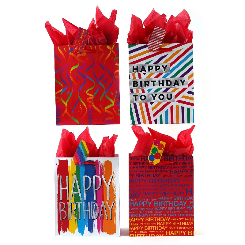 Eco - friendly bamboo shopping and gift bags for sustainable giftingLarge Birthday Fun For All Printed Bag, 4 Designs Eco - friendly bamboo shopping and gift bags for sustainable giftingLarge Birthday Fun For All Printed Bag, 4 Designs