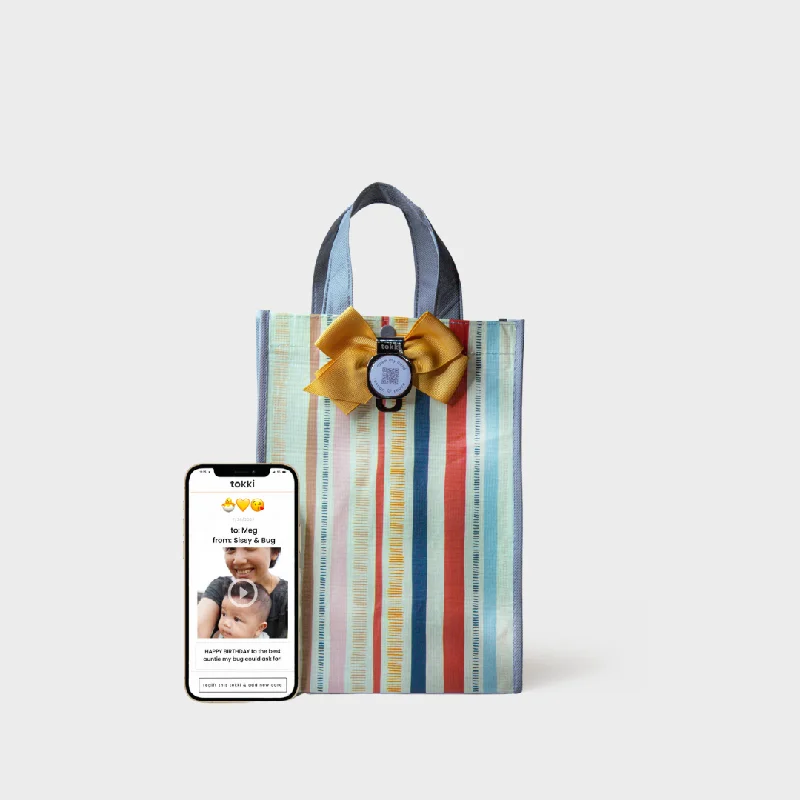 Colorful paper shopping and gift bags with intricate embossed patterns for party favorsEmpower | Medium | Reusable Gift Bag + QR Greeting Card Colorful paper shopping and gift bags with intricate embossed patterns for party favorsEmpower | Medium | Reusable Gift Bag + QR Greeting Card
