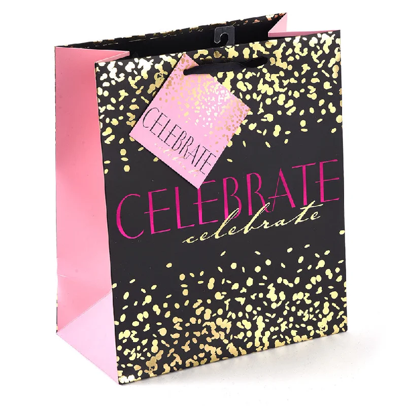 Foldable shopping and gift bags with a compact design for easy storageBirthday-Icoloris Grande(Large) Confetti Matte Gift Bag W/ Gold And Pink Hot Stamp,1 Design Foldable shopping and gift bags with a compact design for easy storageBirthday-Icoloris Grande(Large) Confetti Matte Gift Bag W/ Gold And Pink Hot Stamp,1 Design