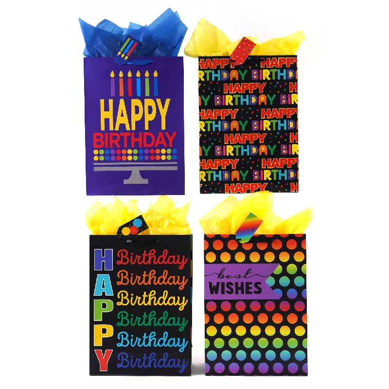 Foldable shopping and gift bags with a compact design for easy storageExtra Large Birthday Typography Dots Printed Bag, 4 Designs Foldable shopping and gift bags with a compact design for easy storageExtra Large Birthday Typography Dots Printed Bag, 4 Designs