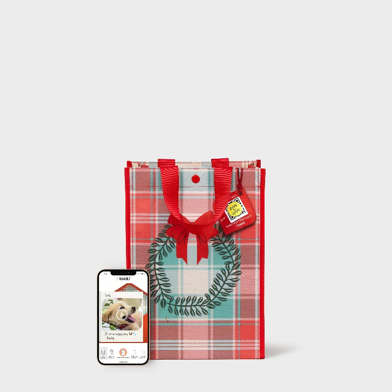 Cartoon - themed paper shopping and gift bags for kids' presentsWreath | Medium | Reusable Gift Bag + QR Greeting Card Cartoon - themed paper shopping and gift bags for kids' presentsWreath | Medium | Reusable Gift Bag + QR Greeting Card