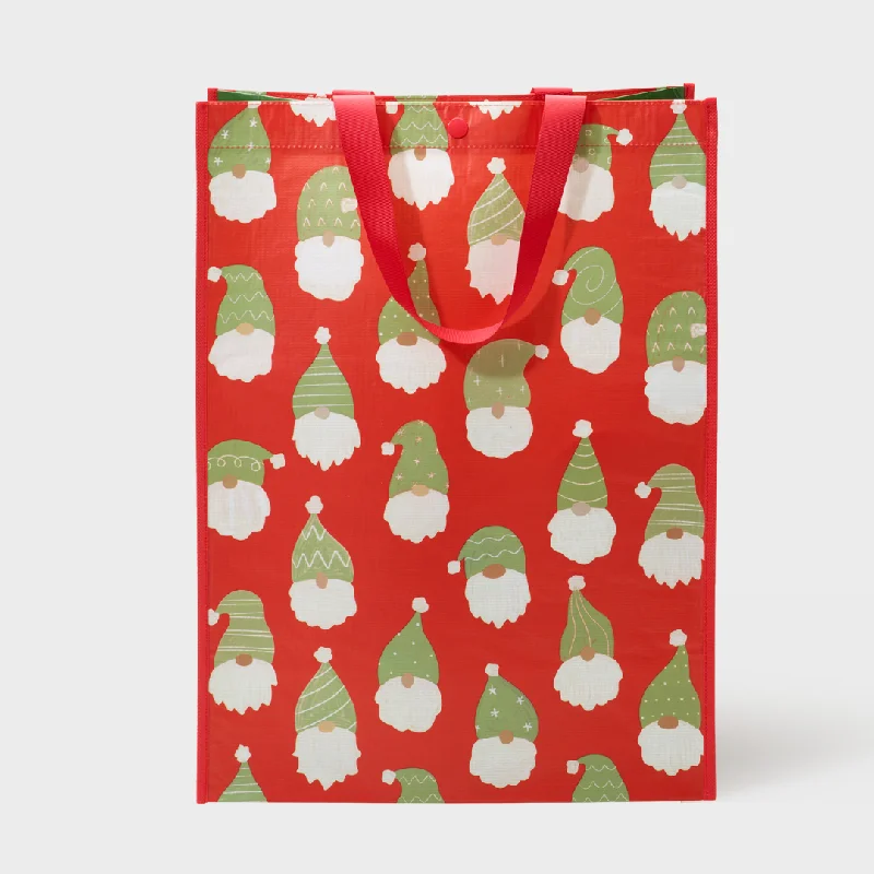 Floral - printed shopping and gift bags with a drawstring top for a feminine lookHoliday Gnomes | Extra Large | Reusable Gift Bag + QR Greeting Card Floral - printed shopping and gift bags with a drawstring top for a feminine lookHoliday Gnomes | Extra Large | Reusable Gift Bag + QR Greeting Card
