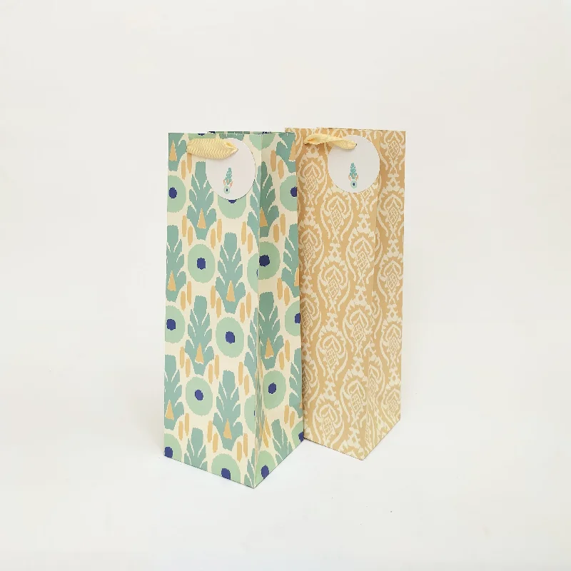 Monogrammed shopping and gift bags with personalized initials for a unique touchIkat Revival Bottle Bags Monogrammed shopping and gift bags with personalized initials for a unique touchIkat Revival Bottle Bags