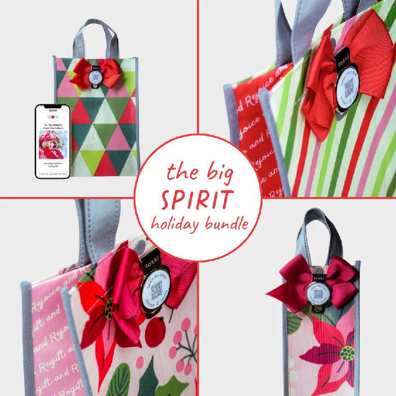 Vintage - style fabric shopping and gift bags with lace trim for a romantic touchEverything Under the Tree - Spirit Collection | Reusable Gift Bag + QR Greeting Card Bundle | 15 Pieces Vintage - style fabric shopping and gift bags with lace trim for a romantic touchEverything Under the Tree - Spirit Collection | Reusable Gift Bag + QR Greeting Card Bundle | 15 Pieces
