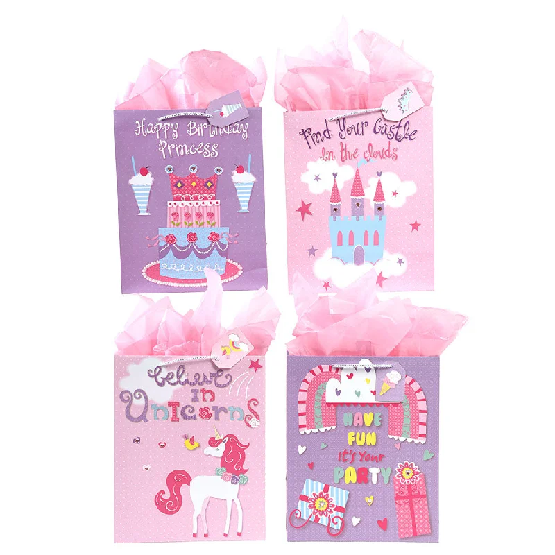 Hand - painted ceramic shopping and gift bags for artisanal giftsExtra Large Unicorn Party Bag, W/Gems, 4 Designs Hand - painted ceramic shopping and gift bags for artisanal giftsExtra Large Unicorn Party Bag, W/Gems, 4 Designs