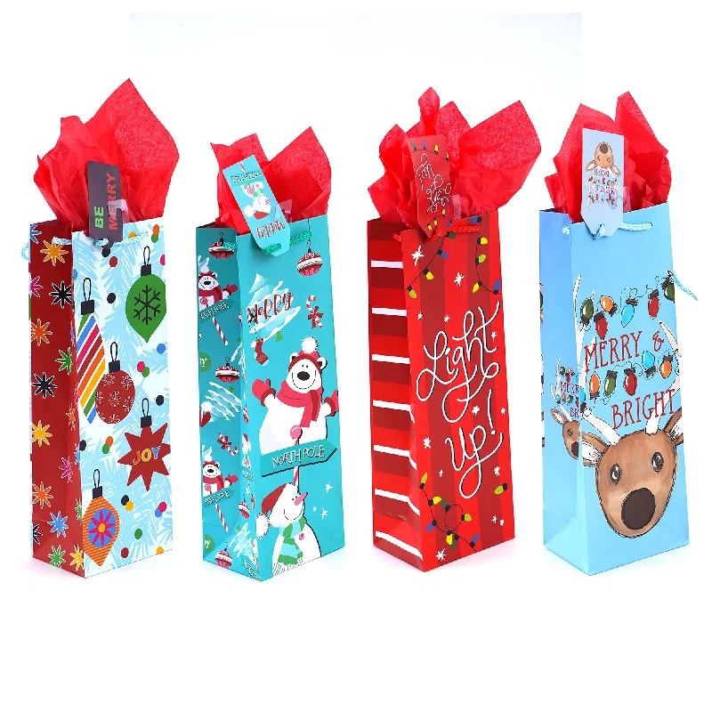 Floral - printed shopping and gift bags with a drawstring top for a feminine lookBottle Lights Are Bright! Printed Bag, 4 Designs Floral - printed shopping and gift bags with a drawstring top for a feminine lookBottle Lights Are Bright! Printed Bag, 4 Designs