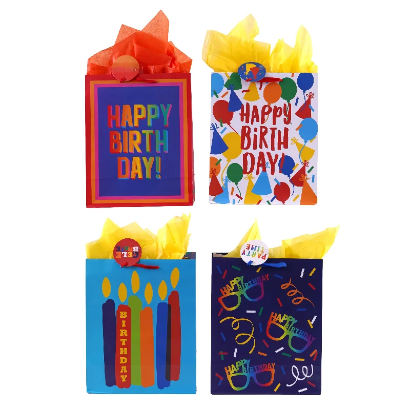 Large - capacity plastic shopping and gift bags with reinforced handles for bulk purchasesLarge Birthday Surprise Me Printed Bag, 4 Designs Large - capacity plastic shopping and gift bags with reinforced handles for bulk purchasesLarge Birthday Surprise Me Printed Bag, 4 Designs