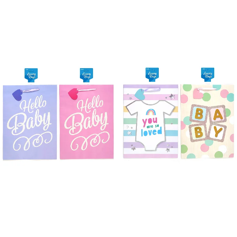 Vintage - style fabric shopping and gift bags with lace trim for a romantic touch2Pk Extra Large Babies Are So Special Hot Stamp/Glitter Bag, 4 Designs Vintage - style fabric shopping and gift bags with lace trim for a romantic touch2Pk Extra Large Babies Are So Special Hot Stamp/Glitter Bag, 4 Designs