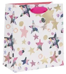 Colorful paper shopping and gift bags with intricate embossed patterns for party favorsMedium Gift Bag - Stars Colorful paper shopping and gift bags with intricate embossed patterns for party favorsMedium Gift Bag - Stars