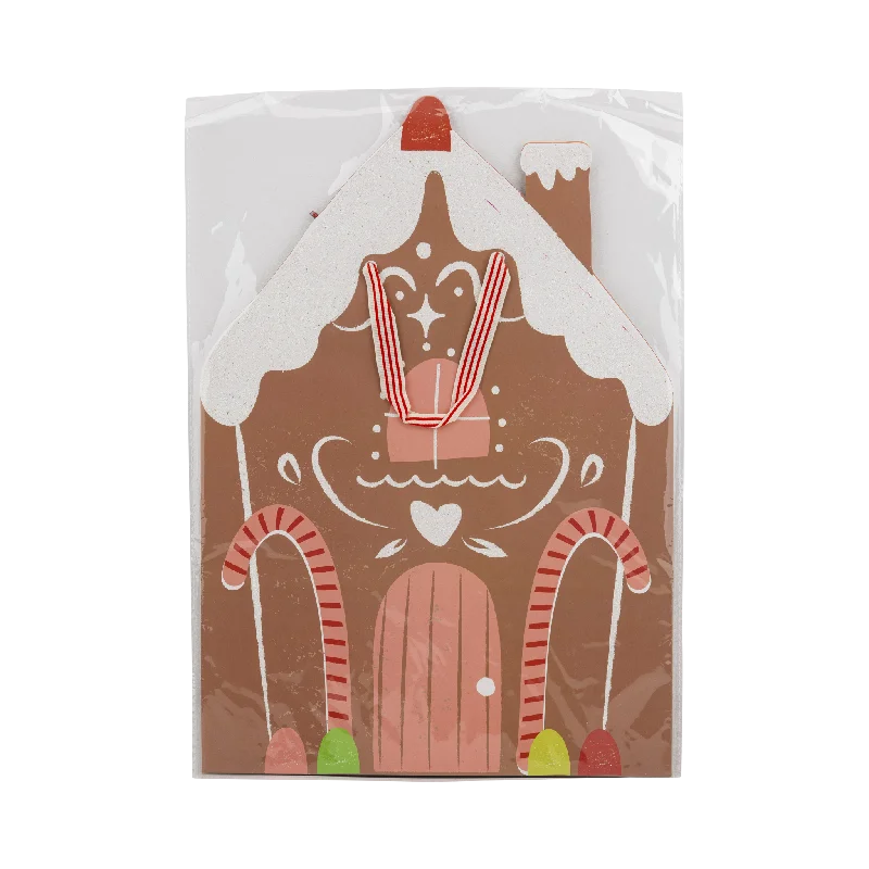 Vintage - style fabric shopping and gift bags with lace trim for a romantic touchPLGB440 - Shaped Gingerbread House Medium Gift Bag Vintage - style fabric shopping and gift bags with lace trim for a romantic touchPLGB440 - Shaped Gingerbread House Medium Gift Bag
