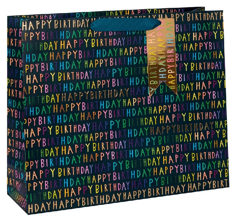 Quilted shopping and gift bags with a soft texture for delicate giftsLarge Shopper Bag - Happy Birthday Navy Quilted shopping and gift bags with a soft texture for delicate giftsLarge Shopper Bag - Happy Birthday Navy