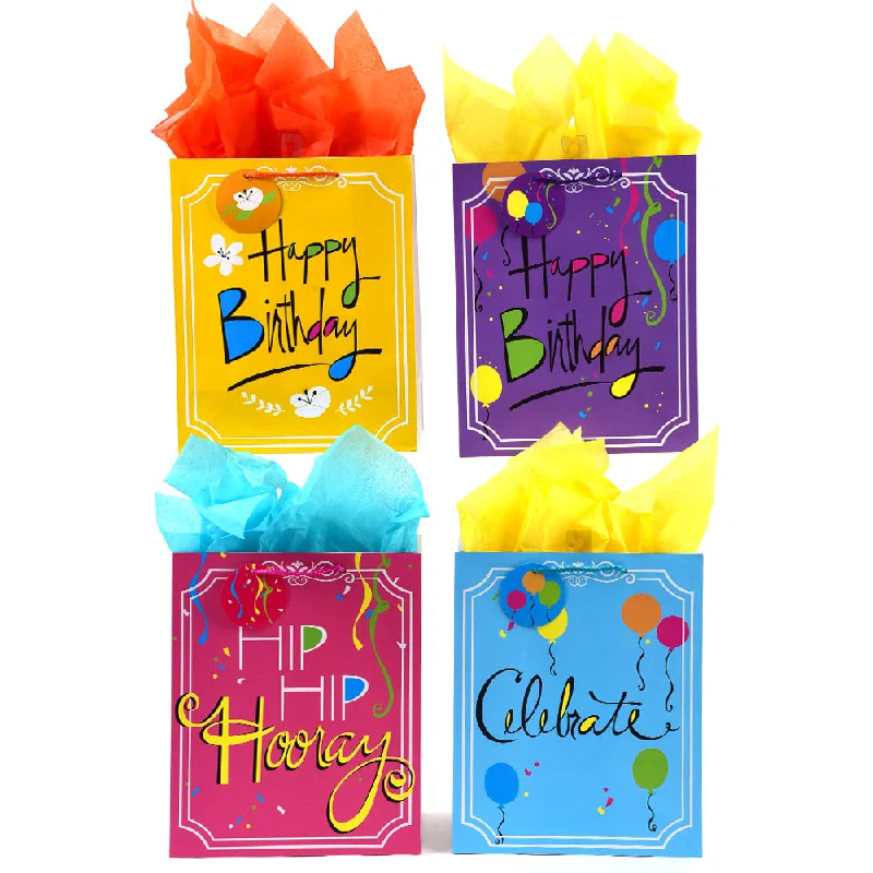 Sparkly sequined shopping and gift bags for glamorous eventsBirthday-Extra Large Hip Hip Hooray Party Printed Bag, 4 Designs Sparkly sequined shopping and gift bags for glamorous eventsBirthday-Extra Large Hip Hip Hooray Party Printed Bag, 4 Designs