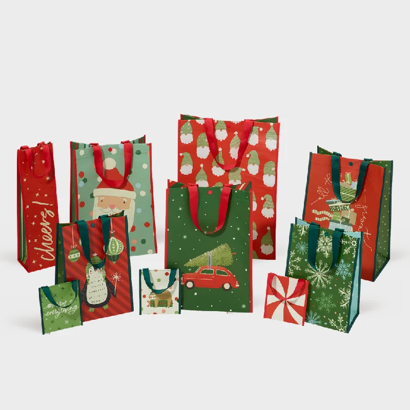 Leatherette shopping and gift bags with a zipper closure for securityTokki Reusable Gift Bag 10 Piece Set with QR Greeting Card Leatherette shopping and gift bags with a zipper closure for securityTokki Reusable Gift Bag 10 Piece Set with QR Greeting Card