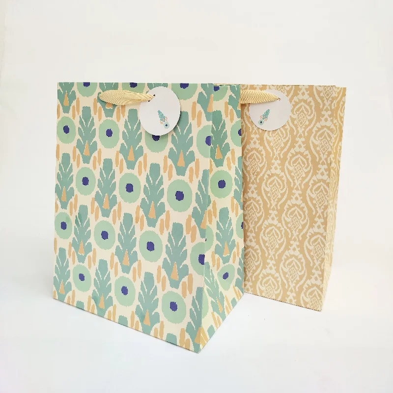 Leatherette shopping and gift bags with a zipper closure for securityIkat Revival Large Gift Bags Leatherette shopping and gift bags with a zipper closure for securityIkat Revival Large Gift Bags