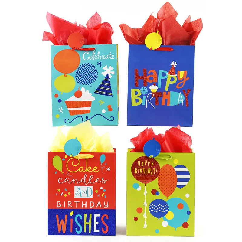 Hand - painted ceramic shopping and gift bags for artisanal giftsBirthday-Large Celebration Party Glitter Premium Plus Bag, 4 Designs Hand - painted ceramic shopping and gift bags for artisanal giftsBirthday-Large Celebration Party Glitter Premium Plus Bag, 4 Designs
