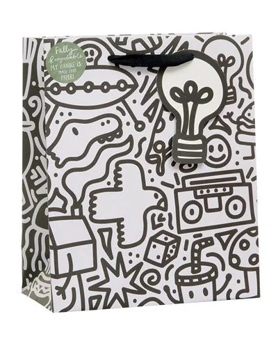 Large - capacity plastic shopping and gift bags with reinforced handles for bulk purchasesGift Bag Medium - Doodles Large - capacity plastic shopping and gift bags with reinforced handles for bulk purchasesGift Bag Medium - Doodles