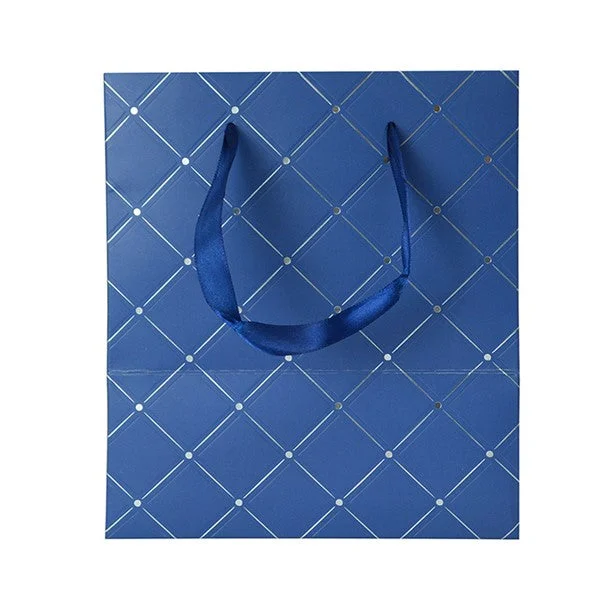 Colorful paper shopping and gift bags with intricate embossed patterns for party favorsGift Bag - Navy Diamonds Colorful paper shopping and gift bags with intricate embossed patterns for party favorsGift Bag - Navy Diamonds