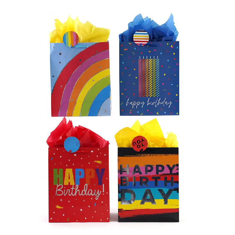 Sparkly sequined shopping and gift bags for glamorous eventsLarge Birthday Candles/Rainbows Hot Stamp Bag, 4 Designs Sparkly sequined shopping and gift bags for glamorous eventsLarge Birthday Candles/Rainbows Hot Stamp Bag, 4 Designs