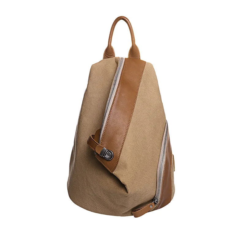 Rustic Brown Canvas Duffle Bag for Weekend Getaways Cool Womens Small Canvas and Leather Backpack Purse Rucksack Bags with Zipper for Women Rustic Brown Canvas Duffle Bag for Weekend Getaways Cool Womens Small Canvas and Leather Backpack Purse Rucksack Bags with Zipper for Women