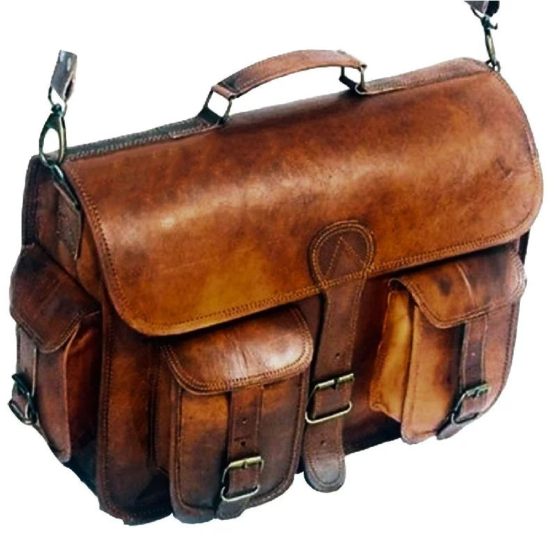 Canvas Beach Bag with Mesh Pockets for Sand - Free Drying Two Pocket Leather Bag