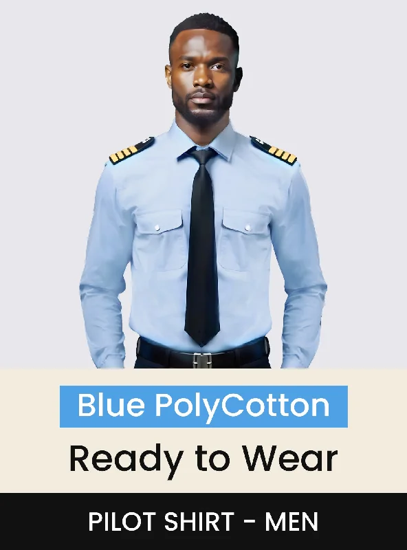 Customizable Canvas Tote Bag for Brand Promotion Blue Polycotton ln-Stock Pilot Shirt Men Customizable Canvas Tote Bag for Brand Promotion Blue Polycotton ln-Stock Pilot Shirt Men